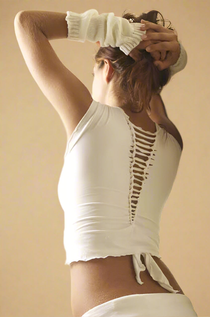 TIE-TOP WITH CAP SLEEVES