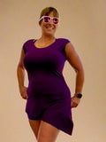 ASYMMETRICAL TUNIC WITH CAP SLEEVES